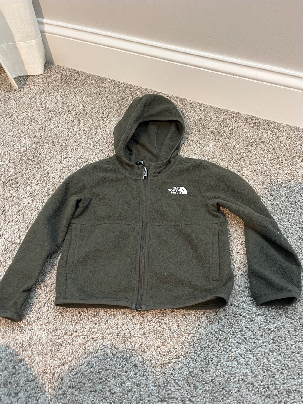 The North Face Olive Hooded Fleece Jacket